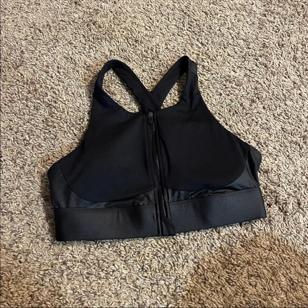 Fabletics Black Zip-up Athletic Sports Bra Sz Small - Picture 4 of 4
